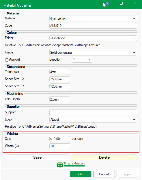 Setup > General page : Materials Manager&nbsp; -&nbsp; Click to view