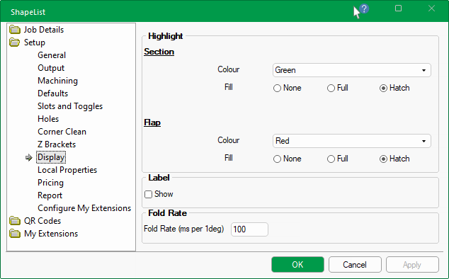 Setup Display Defaults