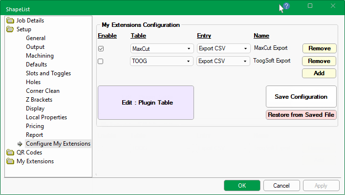Setup Extensions