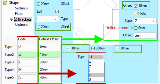 Examples of Code and Offset&nbsp;applied to shape&nbsp;-&nbsp; Click to Expand