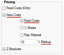 Setup > Pricing & Report pages