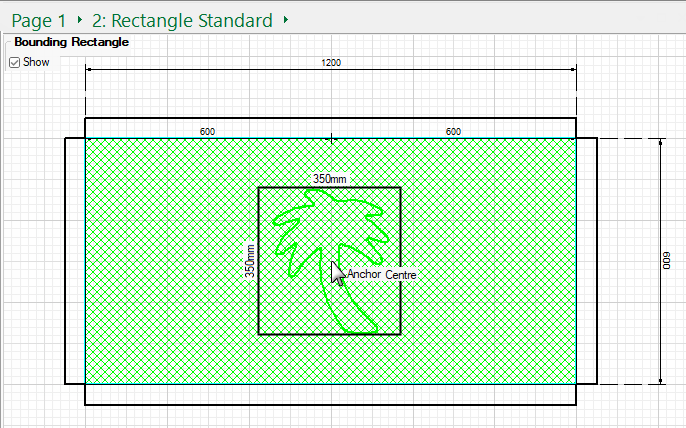 Click to view DXF file set to Size As Shape with Show turned off