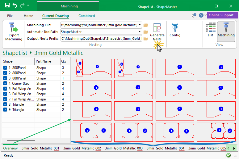 This nest generated 16 sheets of material&nbsp; -&nbsp; Click to view the last sheet i.e. _016