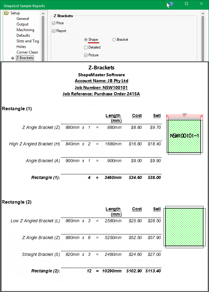 Click to view Text details set on the Shape > Options page